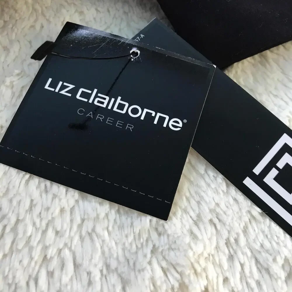 NWT Liz Claiborne Career - Black square cut top faux suede front, M - Picture 5 of 6